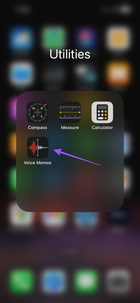 برنامه Voice Memos را پس از نصب iOS باز کنید
